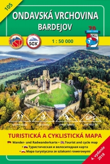 VKU105 Ondavská vrchovina, Bardejov 1:50t turistická mapa VKÚ Harmanec / 2018