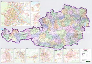 Rakúsko PSČ II. 83,5x120cm lamino zapichovacia bez rámu