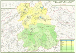 Slovensko administratívne stred 98x140cm lamino zapichovacie bez rámu